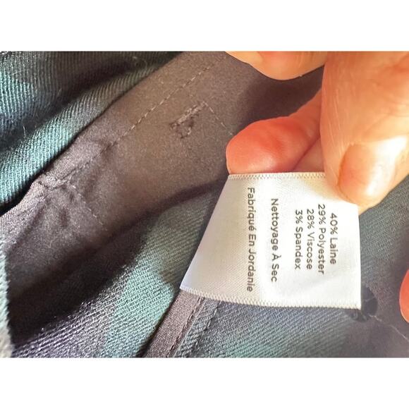 Talbots Pants Heritage Size 10P Green Black Polka Dot Straight High Rise - Picture 9 of 10